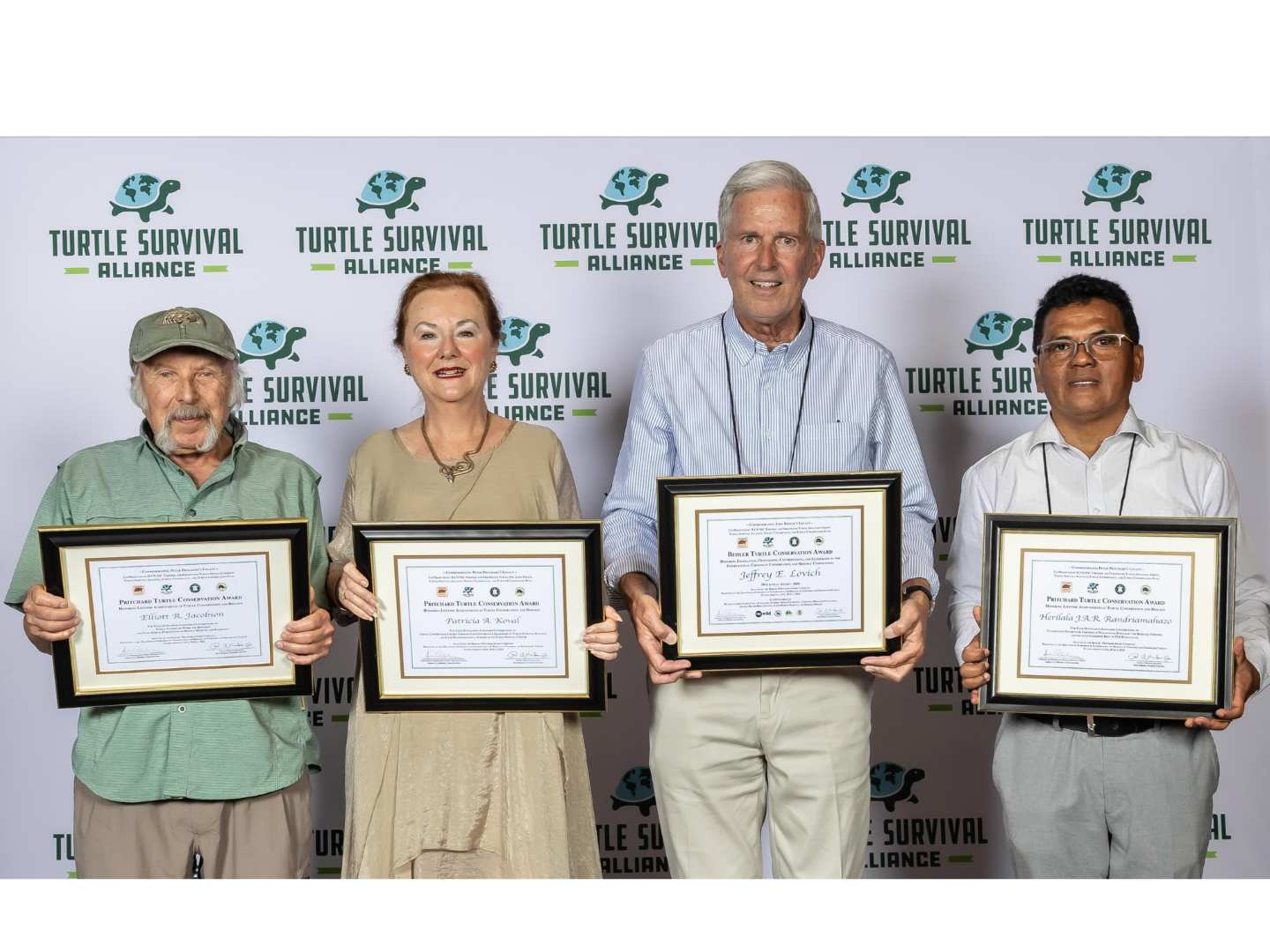 2024 Awardees Elliott Jacobson, Pat Koval, Jeff Lovich, and Herilala Randriamahazo. Images courtesy of Kathleen Dreier Photography.